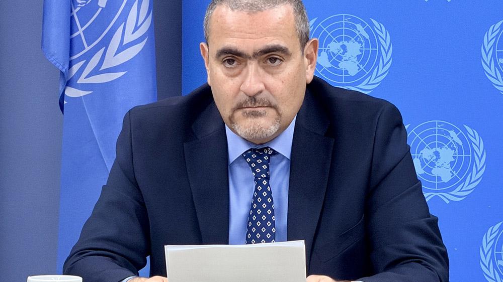 Deputy Special Coordinator Ramiz Alakbarov briefs [virtual] the Security Council on the Secretary-General's Report on the Implementation of the UN Security Council Resolution 2334 (2016) - UNSCO Photo / Daniela Penkova - 16 December 2025