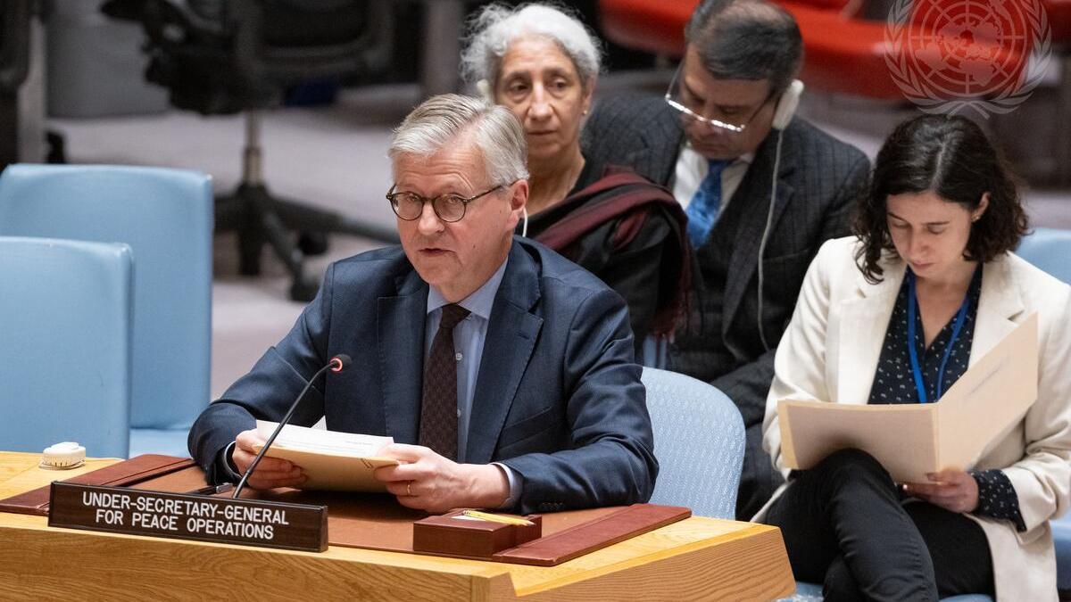 Jean-Pierre Lacroix, Under-Secretary-General for Peace Operations, speaks at the Security Council meeting on the situation in Sudan and South Sudan