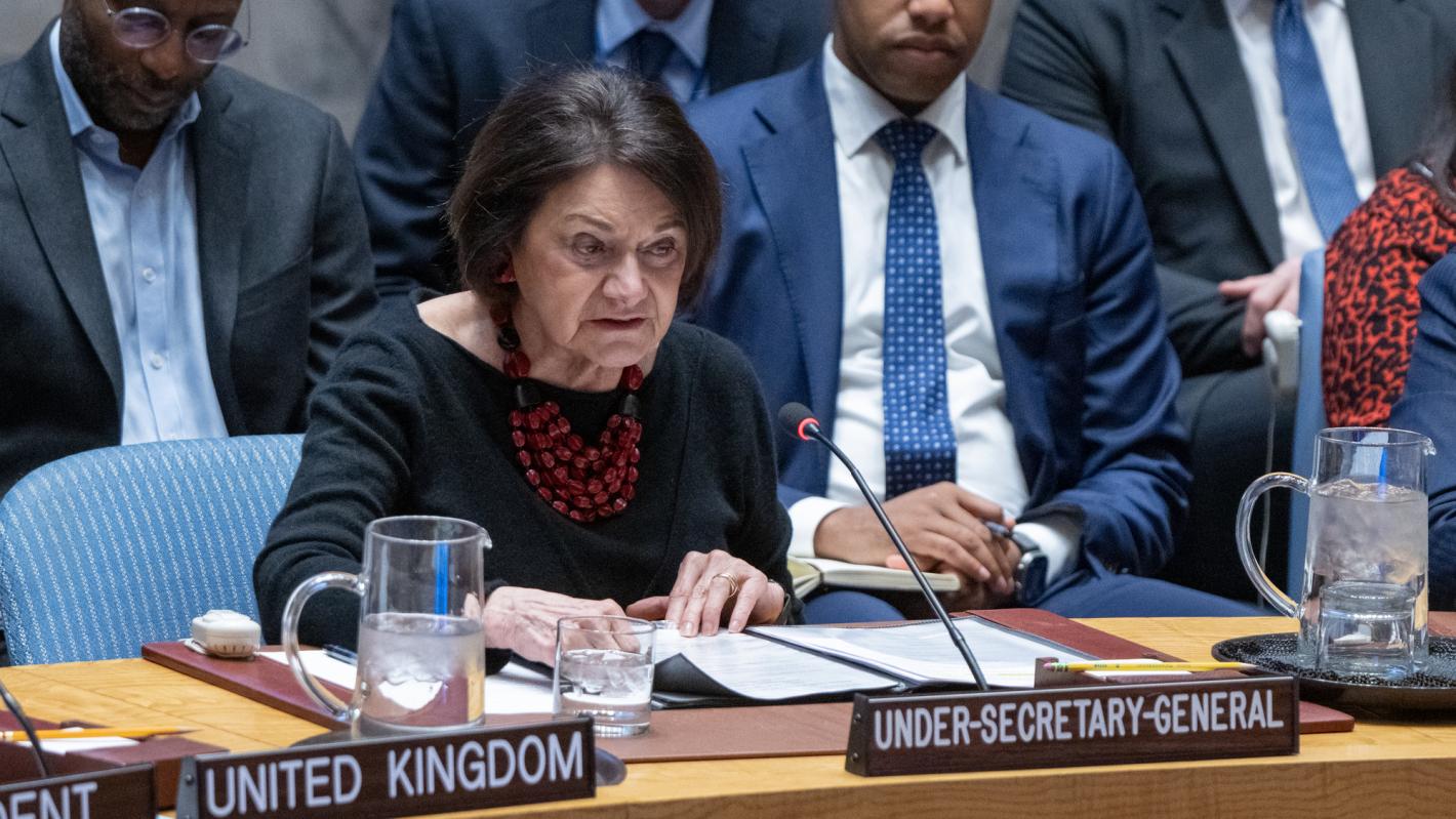 Under-Secretary-General Rosemary DiCarlo briefs the Security Council. 