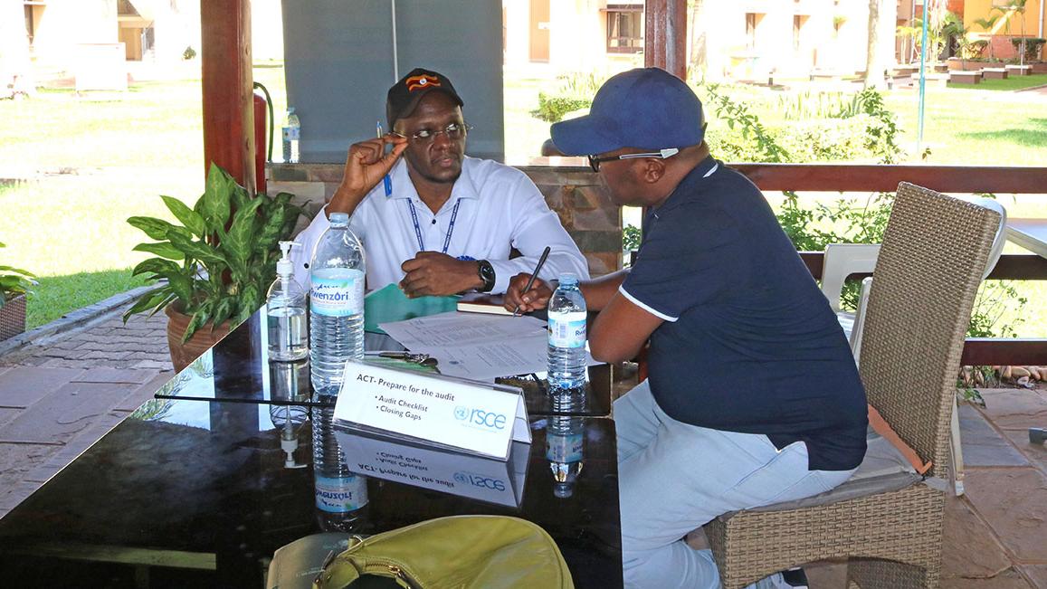 ISO Consultant talks to RSCE staff member about their readiness for ISO 9001:2015 audit