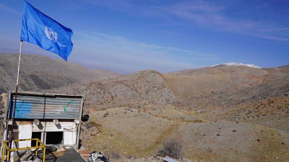 UNIFIL peacekeeper outpost at the Blue Line in Lebanon.