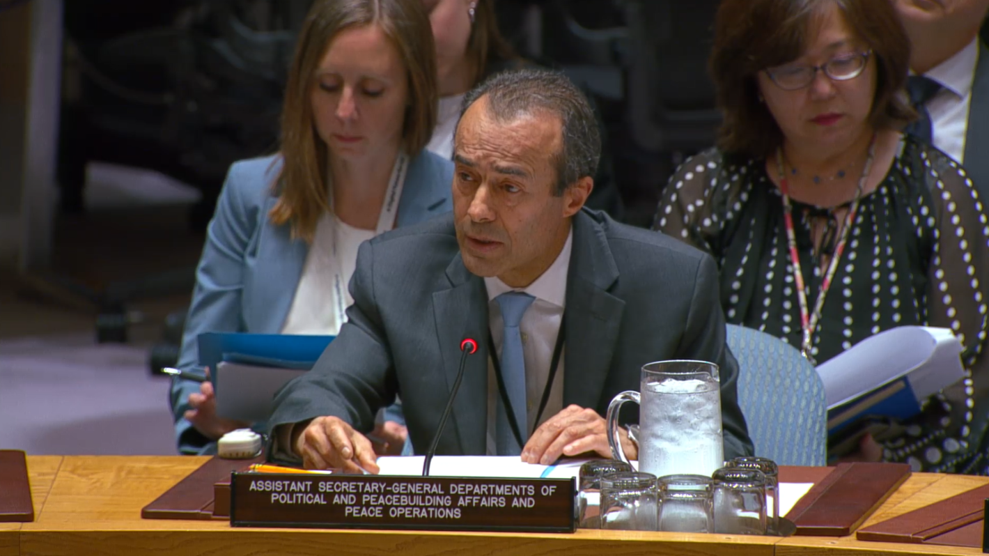 ASG Khiari briefs the Security Council. 