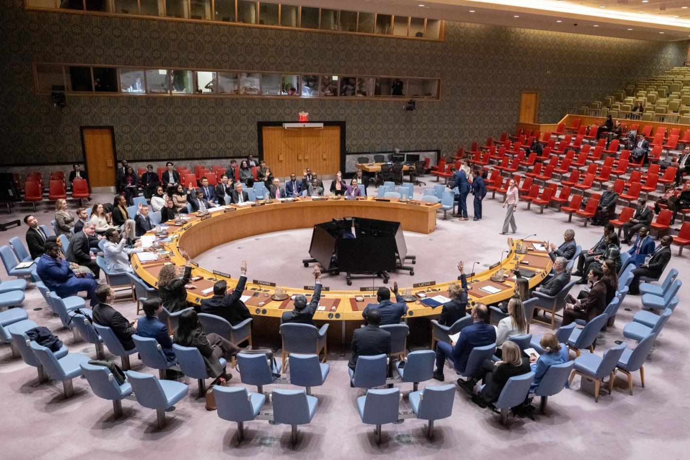 Security Council unanimously adopts Resolution 2814 (2026) extending the mandate of the UN Integrated Office in Haiti (BINUH) to 31 January 2027 during the meeting on the question concerning Haiti.
