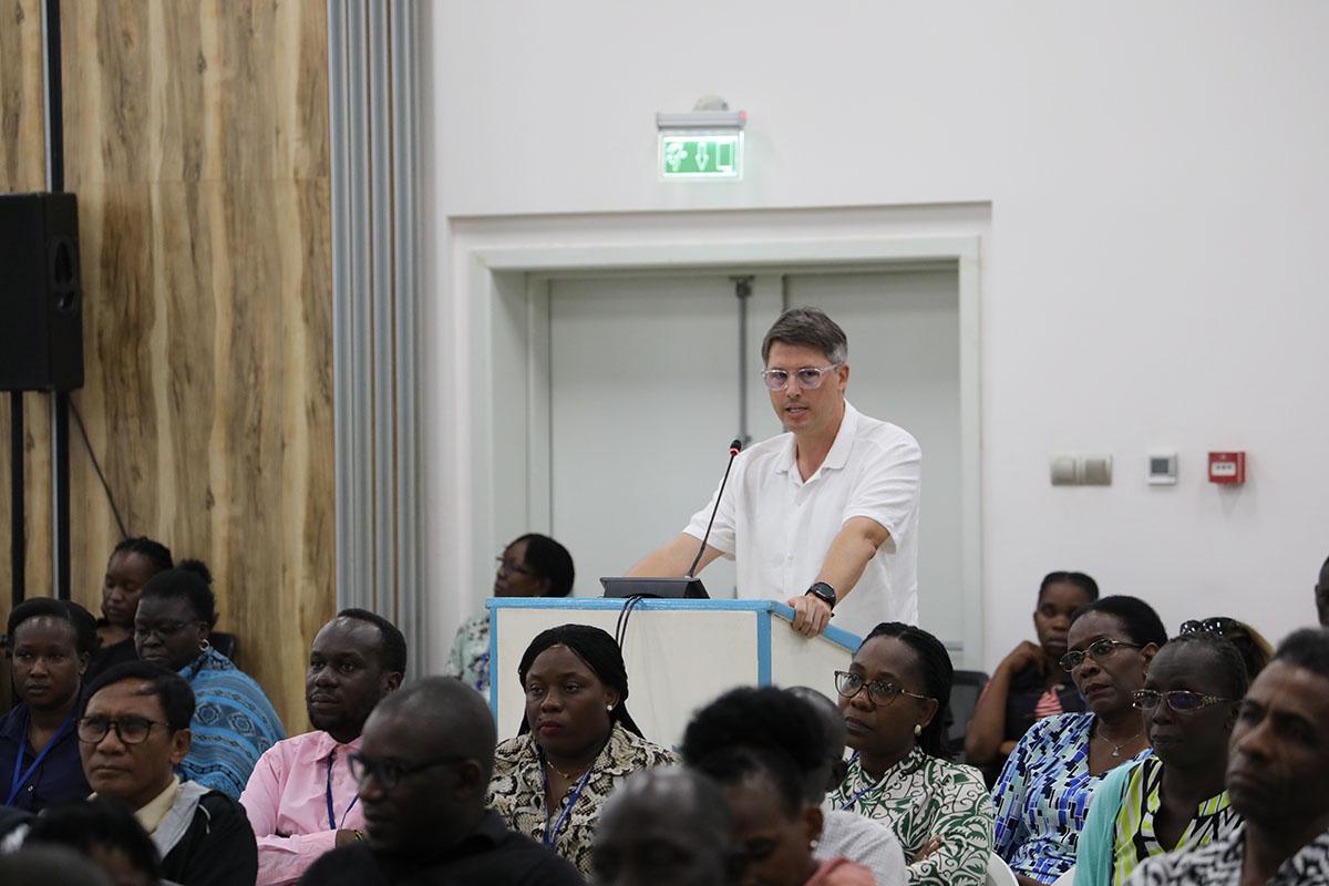 Chairman, FSU in Entebbe, Dejan Stepanovic makes his comments at the RSCE all-staff townhall