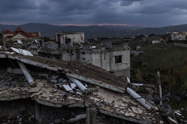 Destroyed houses in southern Lebanon.