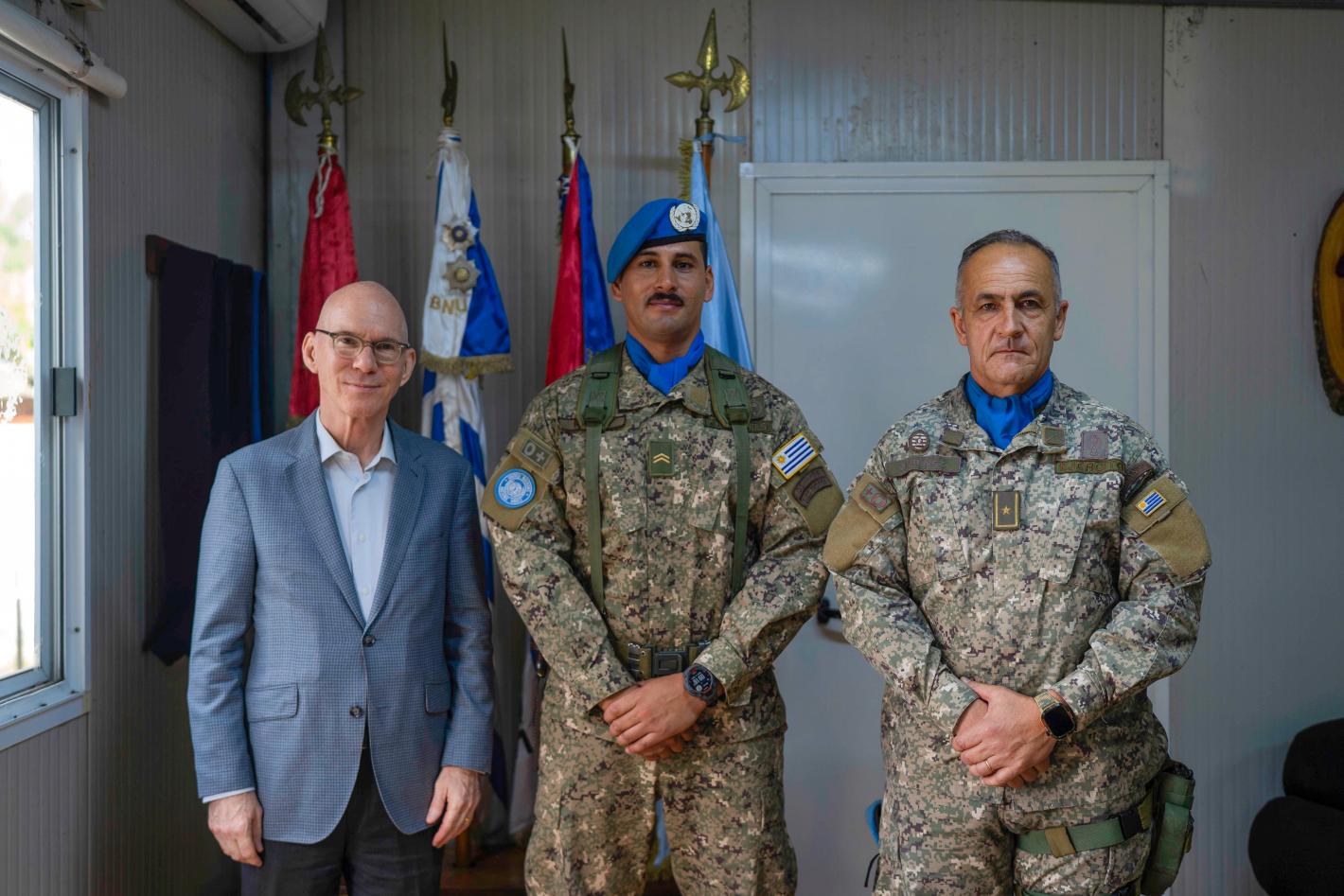 Mr. Swan made a particular point of congratulating Sergeant Matias Reyes, currently deployed with MONUSCO, who was one of the two recipients of the prestigious Mbaye Diagne Medal, awarded on 5 June at United Nations Headquarters in New York.