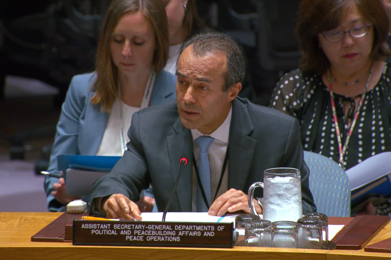 ASG Khiari briefs the Security Council. 