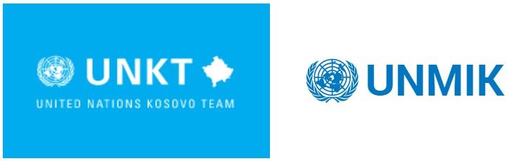 Logos for the UNKT (UN Kosovo Team) and UNMIK