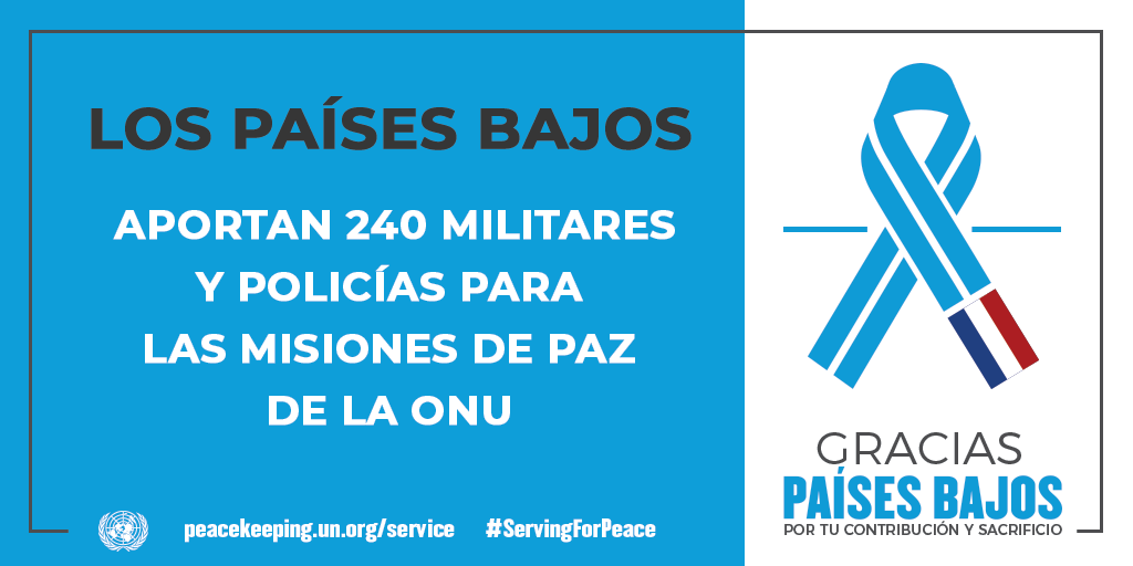 Los Países Bajos aportan 240 militares y policías a las misiones de la paz de la ONU.