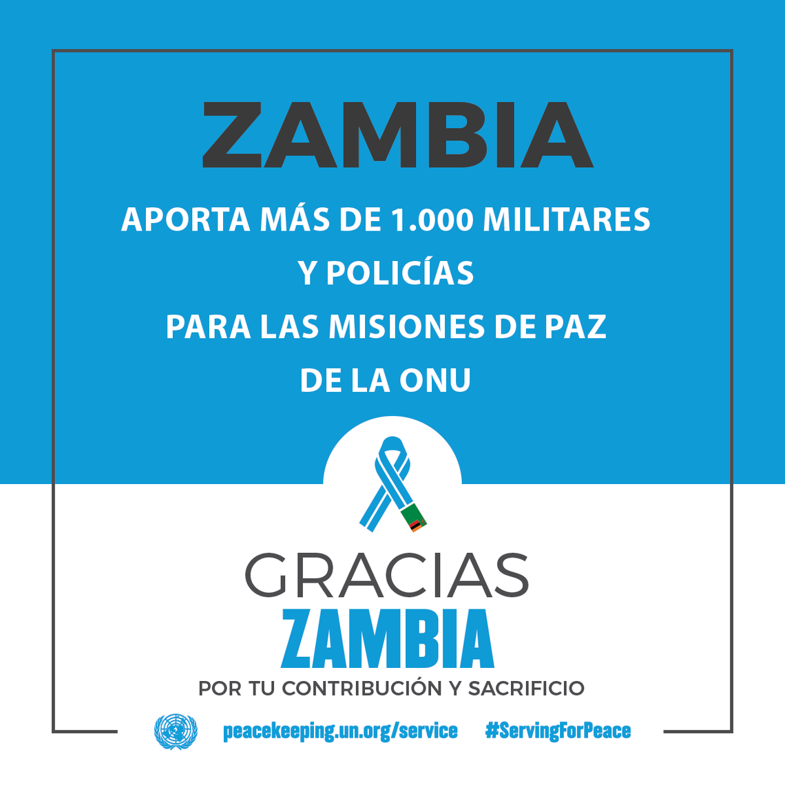 Zambia aporta más de 1000 militares y policías para las misiones de paz
